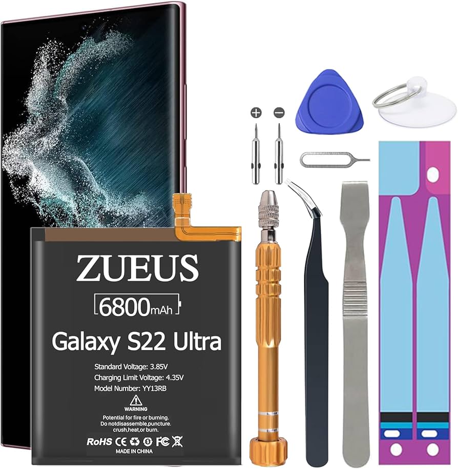 Amazon.com: Galaxy S22 Ultra Battery ZURUN 6800mAh Li-Polymer