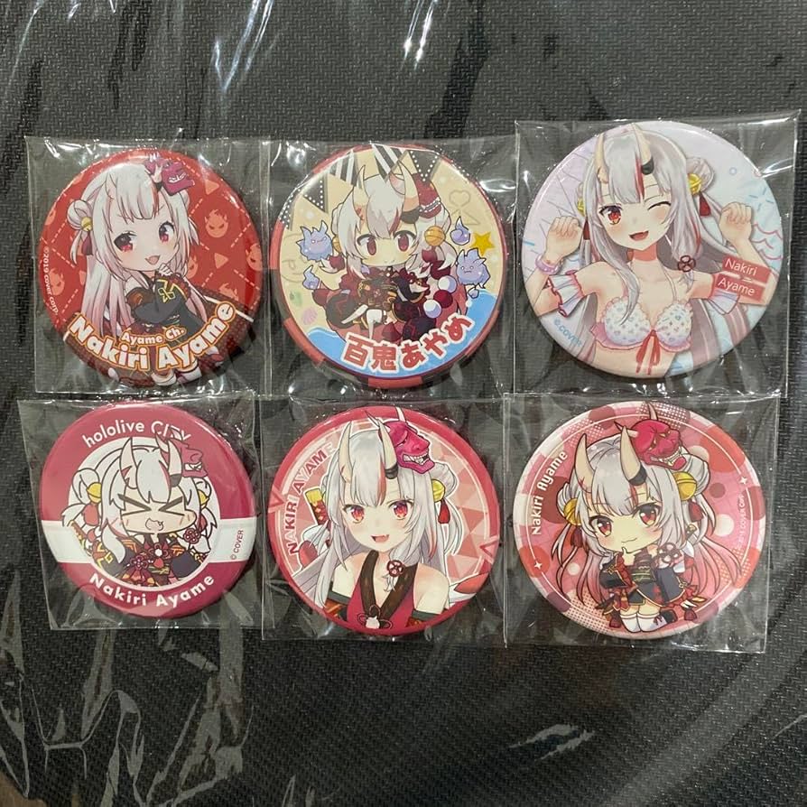 Amazon.co.jp: 百鬼あやめ 缶バッジ 缶バッチ 6点まとめセット ホロラ