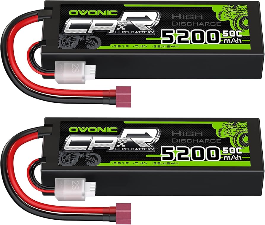 Amazon.co.jp: OVONIC 7.4V リポバッテリー 5200mAh 2S 50C ラジコン