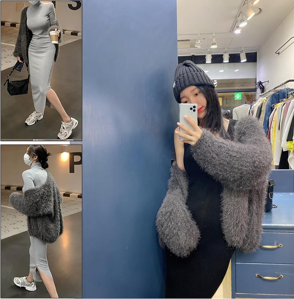 Women's Fuzzy Cardigan Sweaters, Warm Fall Winter Coats Cozy Cute