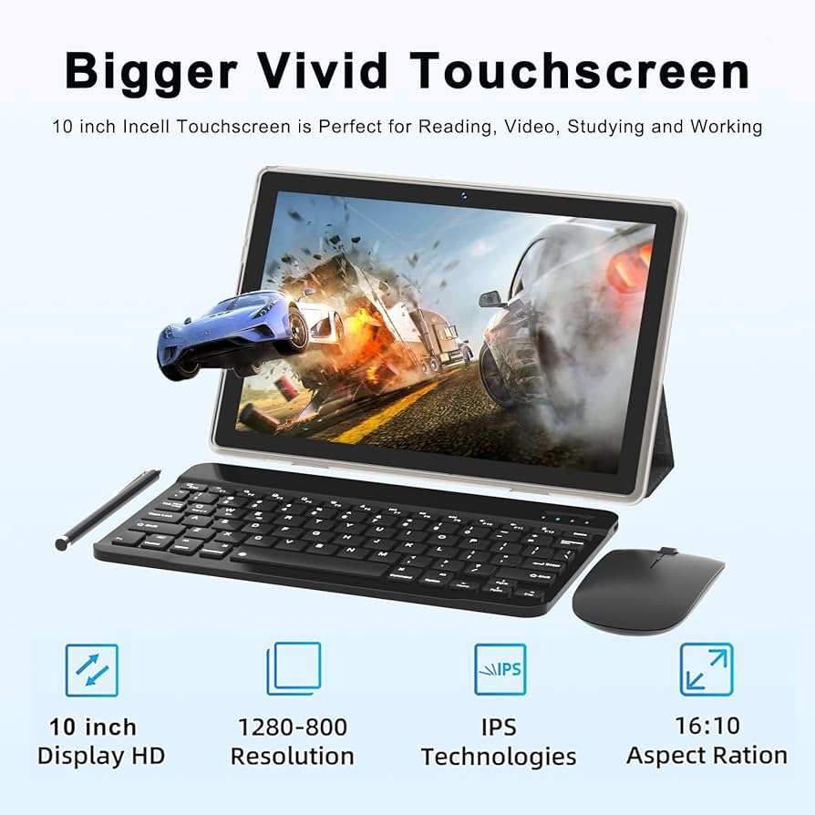 Amazon.com : Tablet 10 Inch Android 14 Tableta, 2 in 1 Tablets