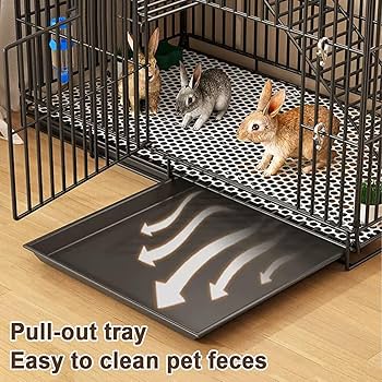 Amazon | 兎 ケージ うさぎ ケージ 2階建てのウサギ小屋屋内ケージ