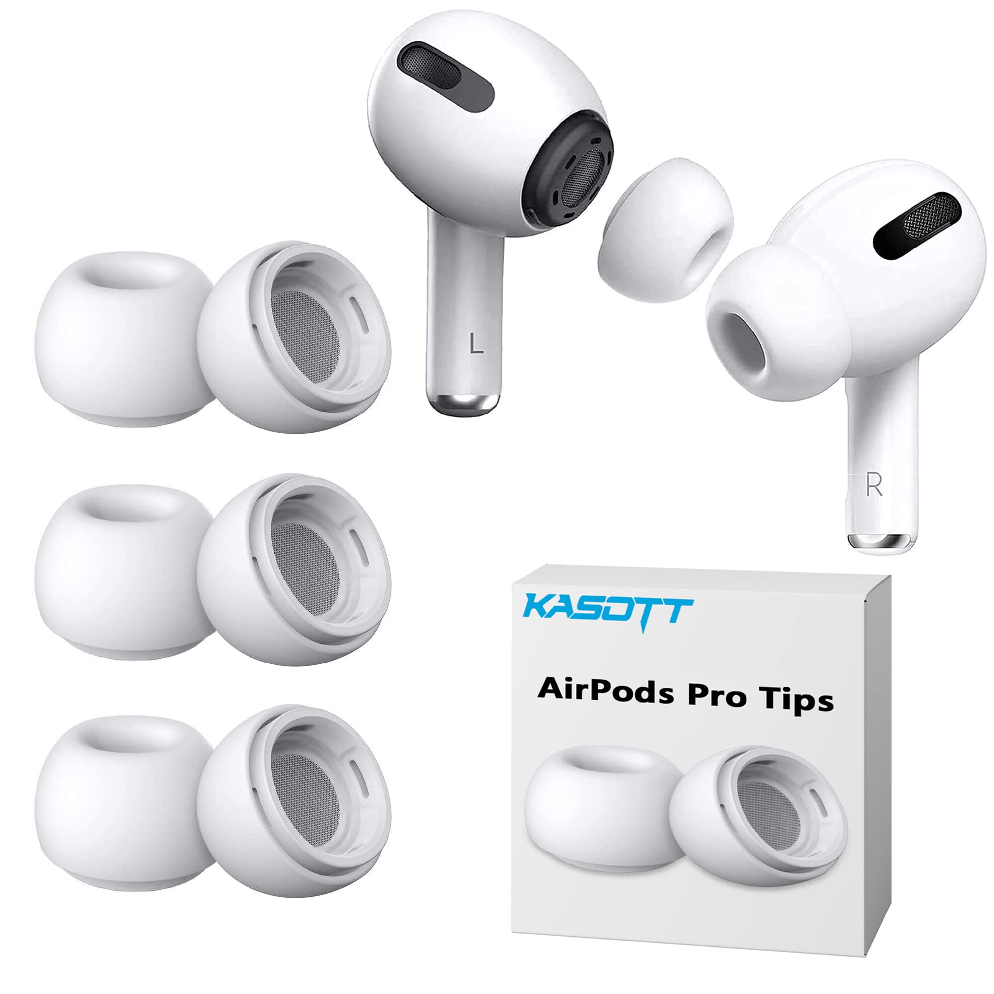 Amazon | KASOTT AirPods Pro イヤーピース シリコンイヤーチップ 遮音