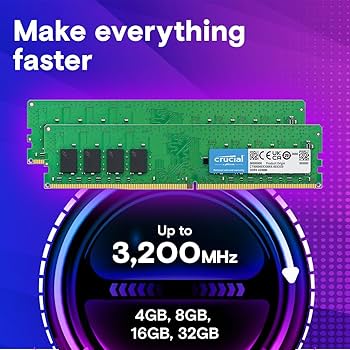 Crucial 64GB DDR4 RAM Kit (2x32GB), 3200MHz (PC4-25600) CL22