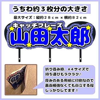 Amazon.co.jp: 連結文字セミオーダー青Lサイズ連結団扇 文字パネル