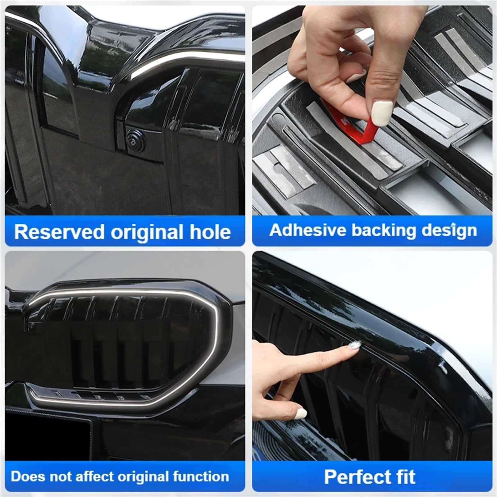 Amazon | 車用フロントキドニーグリル ABS ブラック フロントバンパー