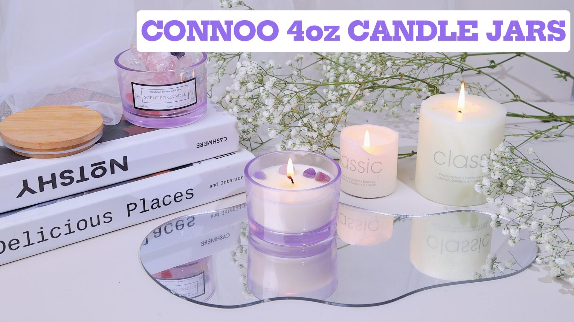 Amazon.com: CONNOO 15 Pack 4 OZ Purple Glass Candle Jars with