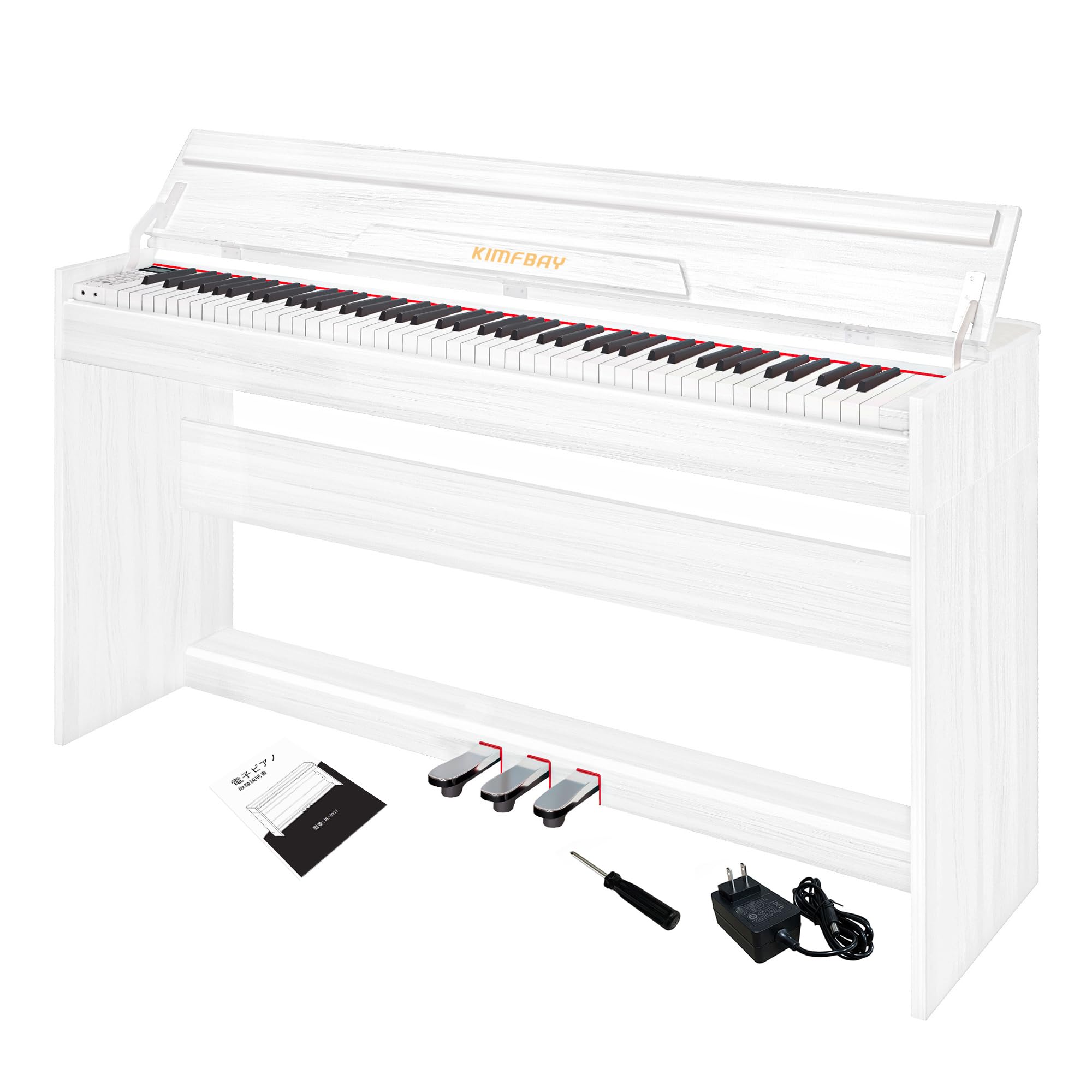 木製 電子ピアノ88鍵盤 木製 本体 Digital Piano ホワイト