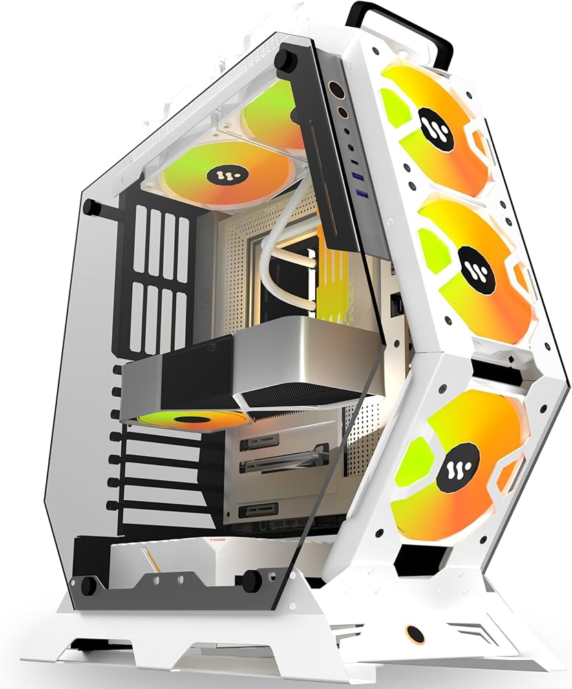 Amazon.co.jp: KEDIERS ミドルタワーPCケース ATX RGB 強化ガラス