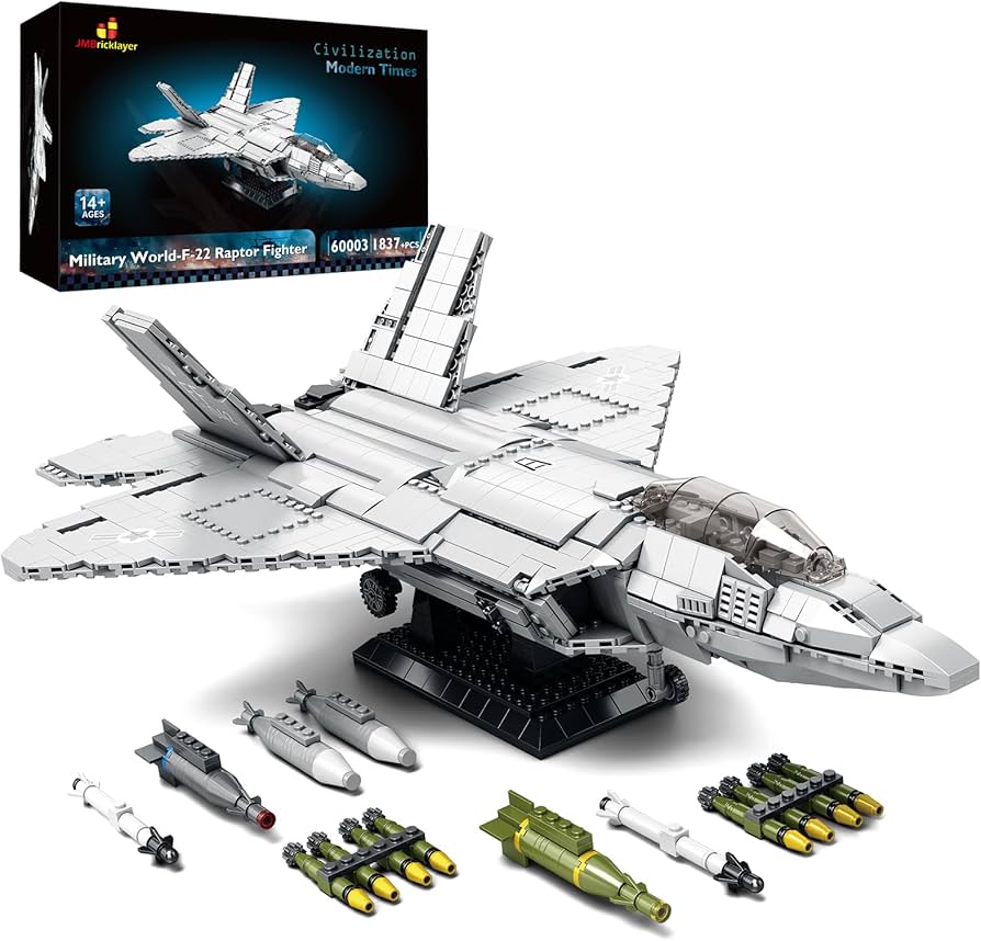 Amazon.com: JMBricklayer F-22 Raptor Fighter Jet Building Block