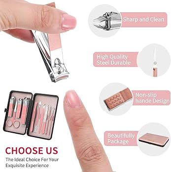 ZIZZON Seyahat Mini Manikür Seti Tırnak Makası Seti 10'u 1 Arada