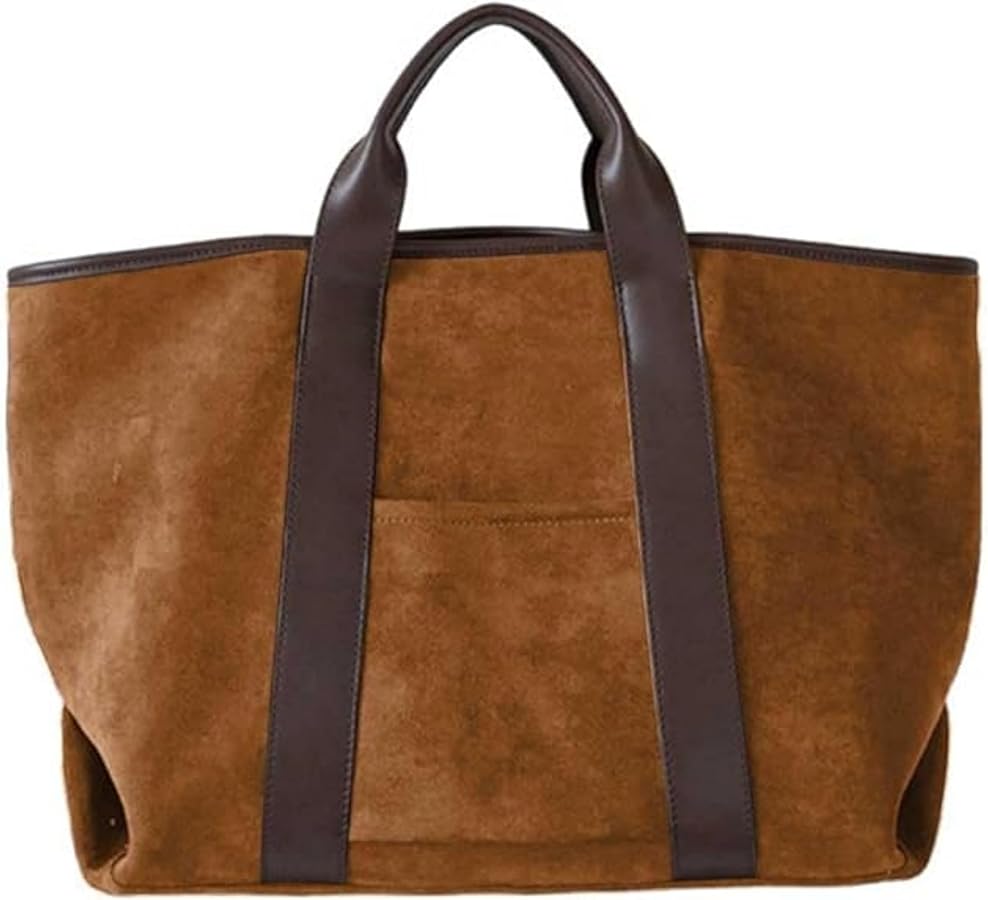 Amazon.com: Large Capacity Suede Tote Bag,Vintage Top Handle