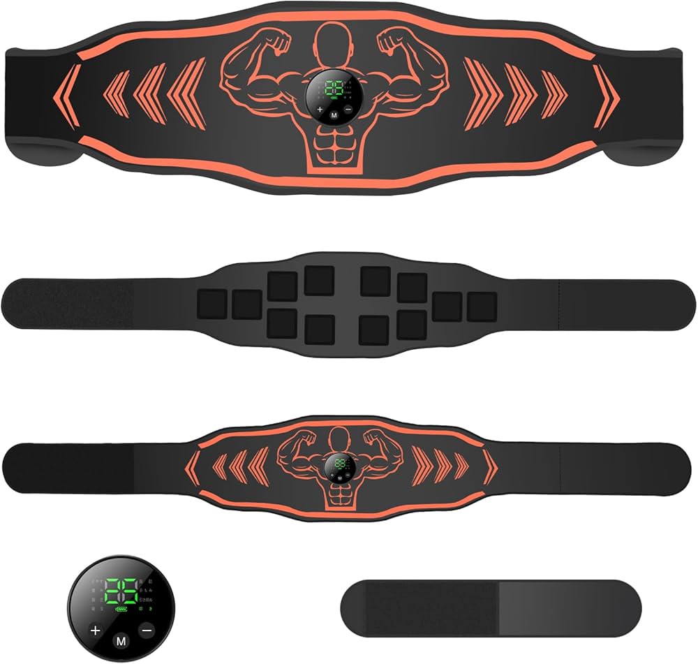 Amazon.co.jp: 8種類モードEMS 腹筋ベルト25段階強度調整可能 腹筋