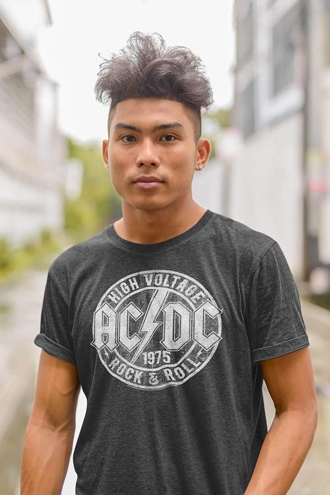 Amazon | ACDC High Voltage 1975 Rock & Roll メンズ 半袖 Tシャツ