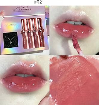 Amazon | コスメセット 小熊リップネックレスセット 4本入り マット