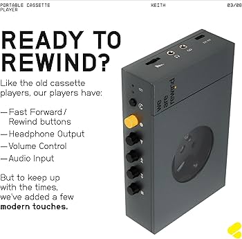Amazon.com: We Are Rewind Portable Cassette Player - Cassette Tape