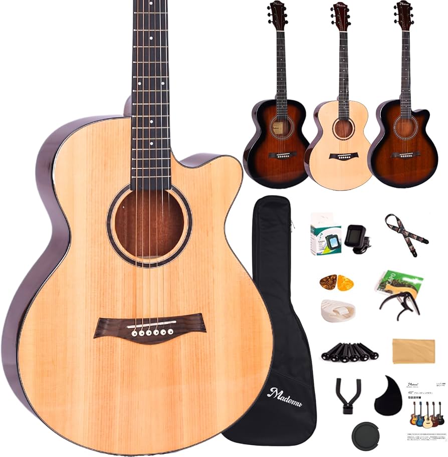 Amazon | Mademu マホガニー単板 アコースティックギター フォーク