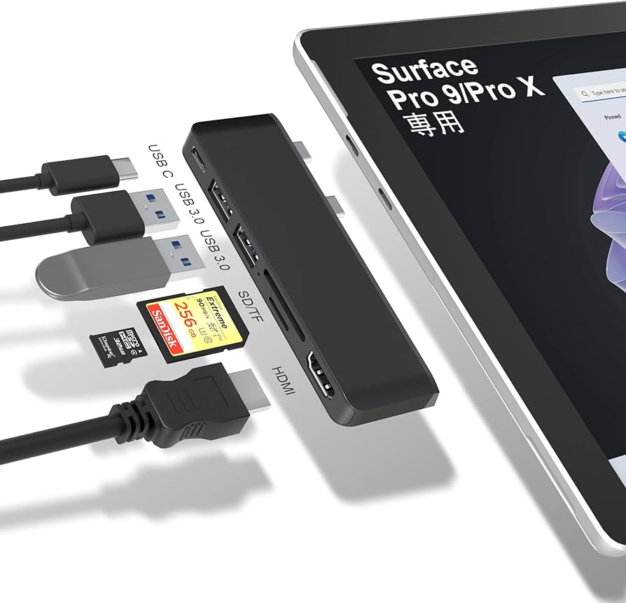 Amazon | Surface Pro9 USBハブ 6-in-2拡張 マルチポート Thunderbolt4