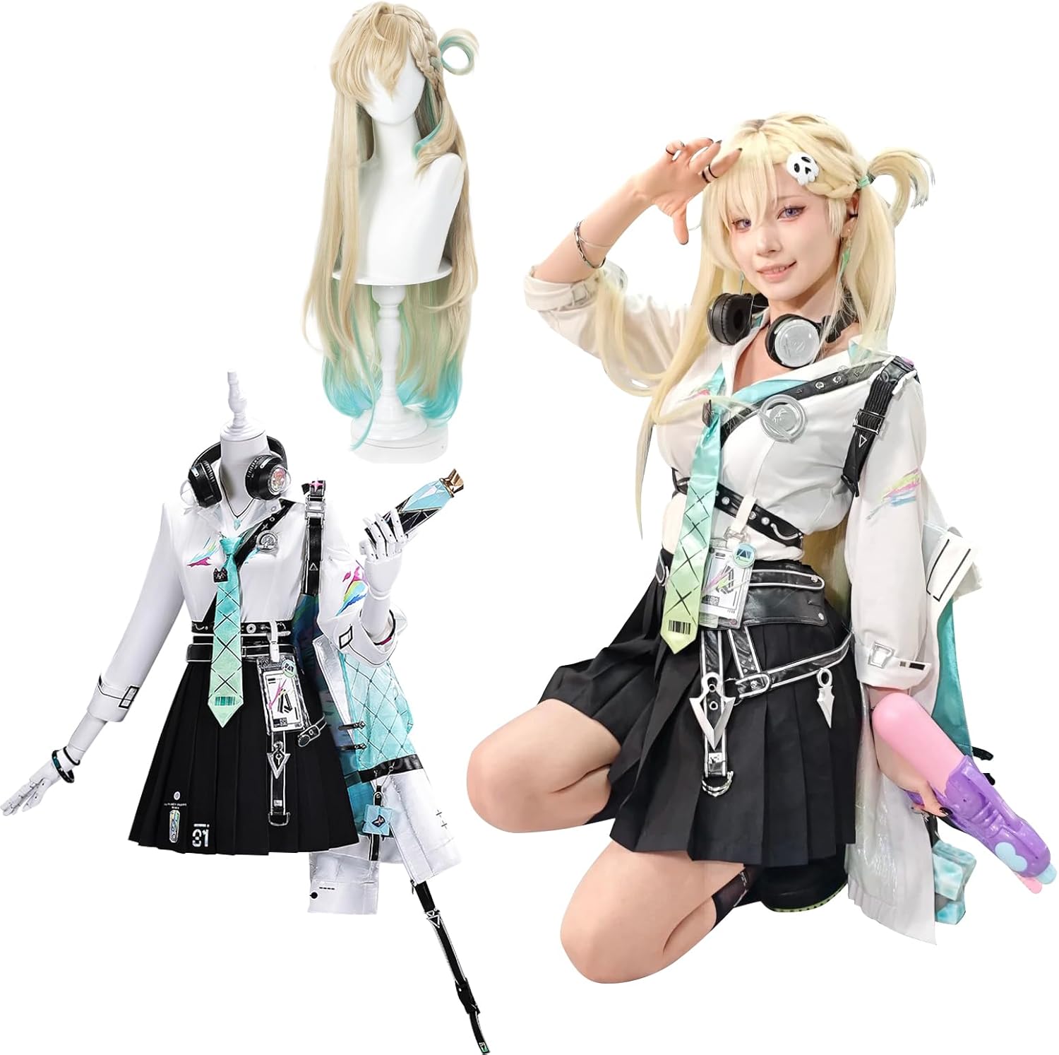 Amazon.co.jp: [HUNKJgh] 鳴潮 朽葉 千咲 コスプレ用衣装 ウィッグ付き