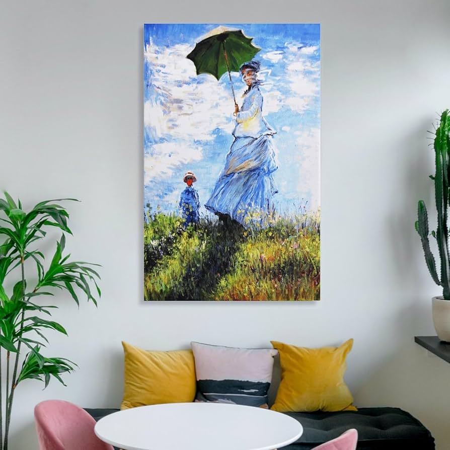 Amazon.co.jp: クロード・モネ『日傘をさす女性』 油絵 日本画 絵画