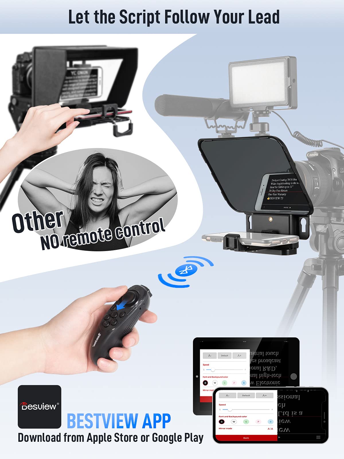 Amazon | Desview T3 テレプロンプター スマートフォンタブレット