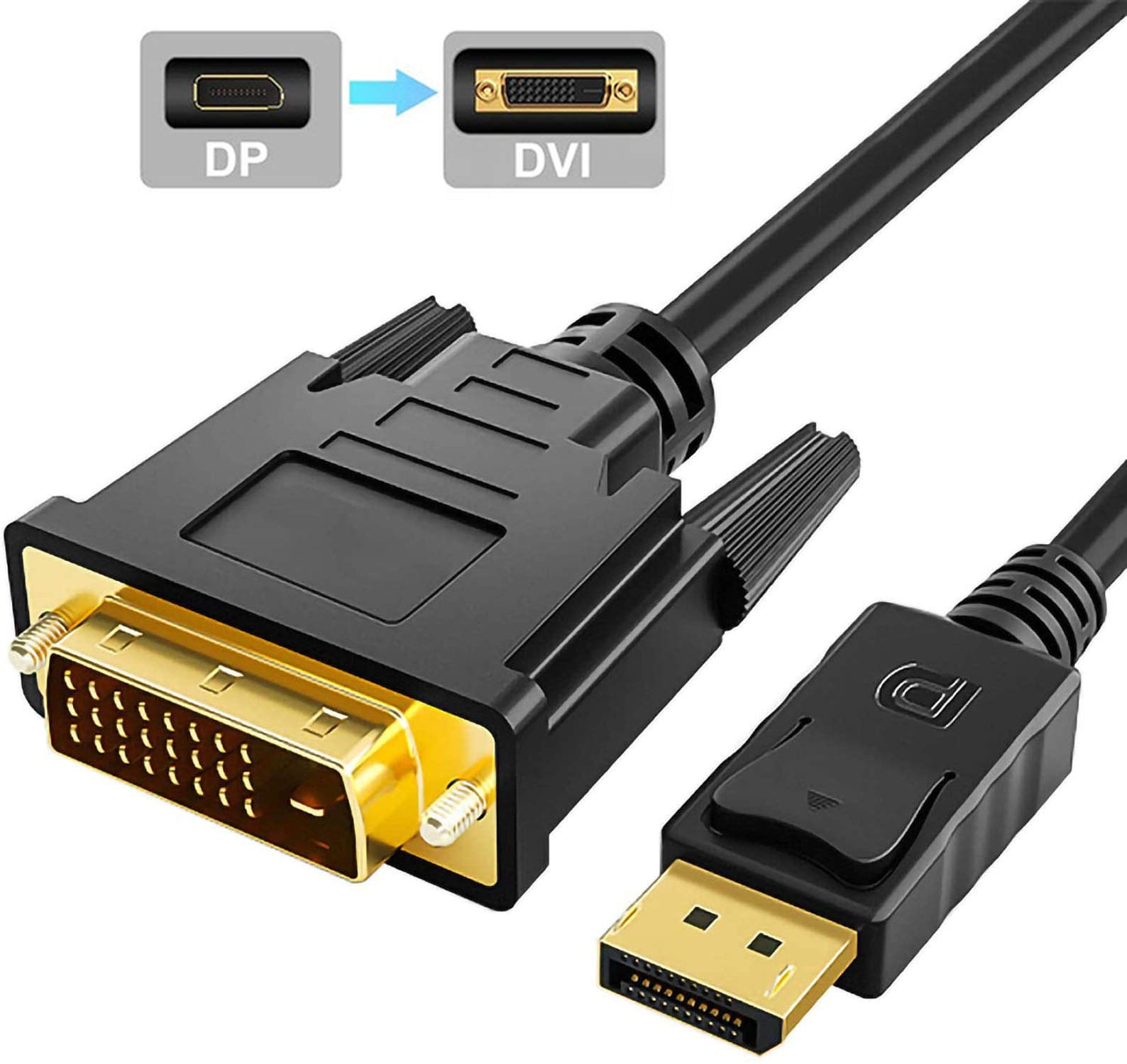 Amazon.co.jp: Displayport DVI 変換ケーブル 1.8m ケーブル 1080P