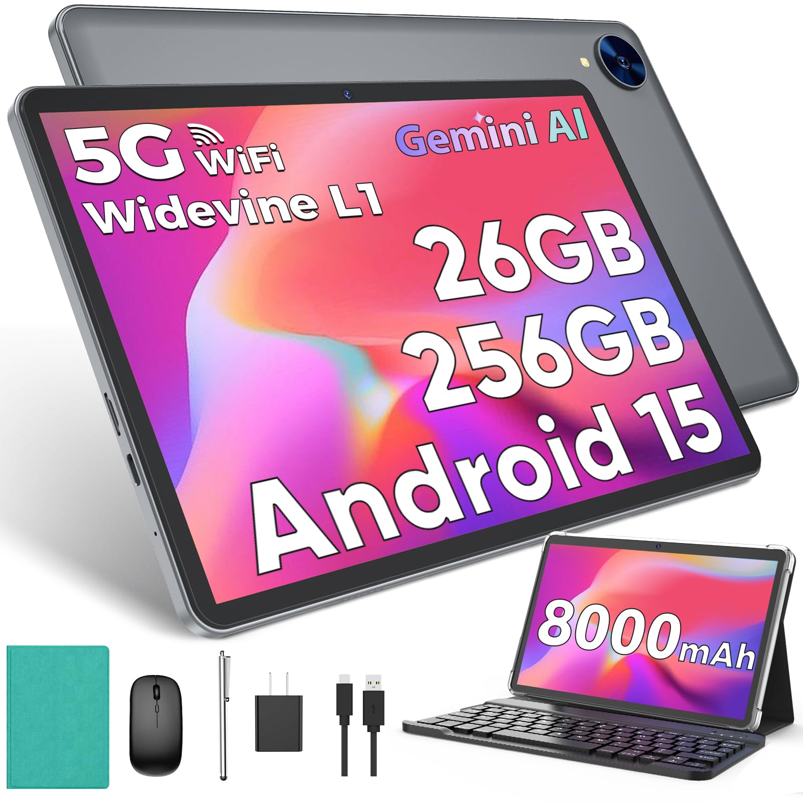 Amazon.com : YOBANSE Android 15 Tablet with Keyboard, 26GB RAM