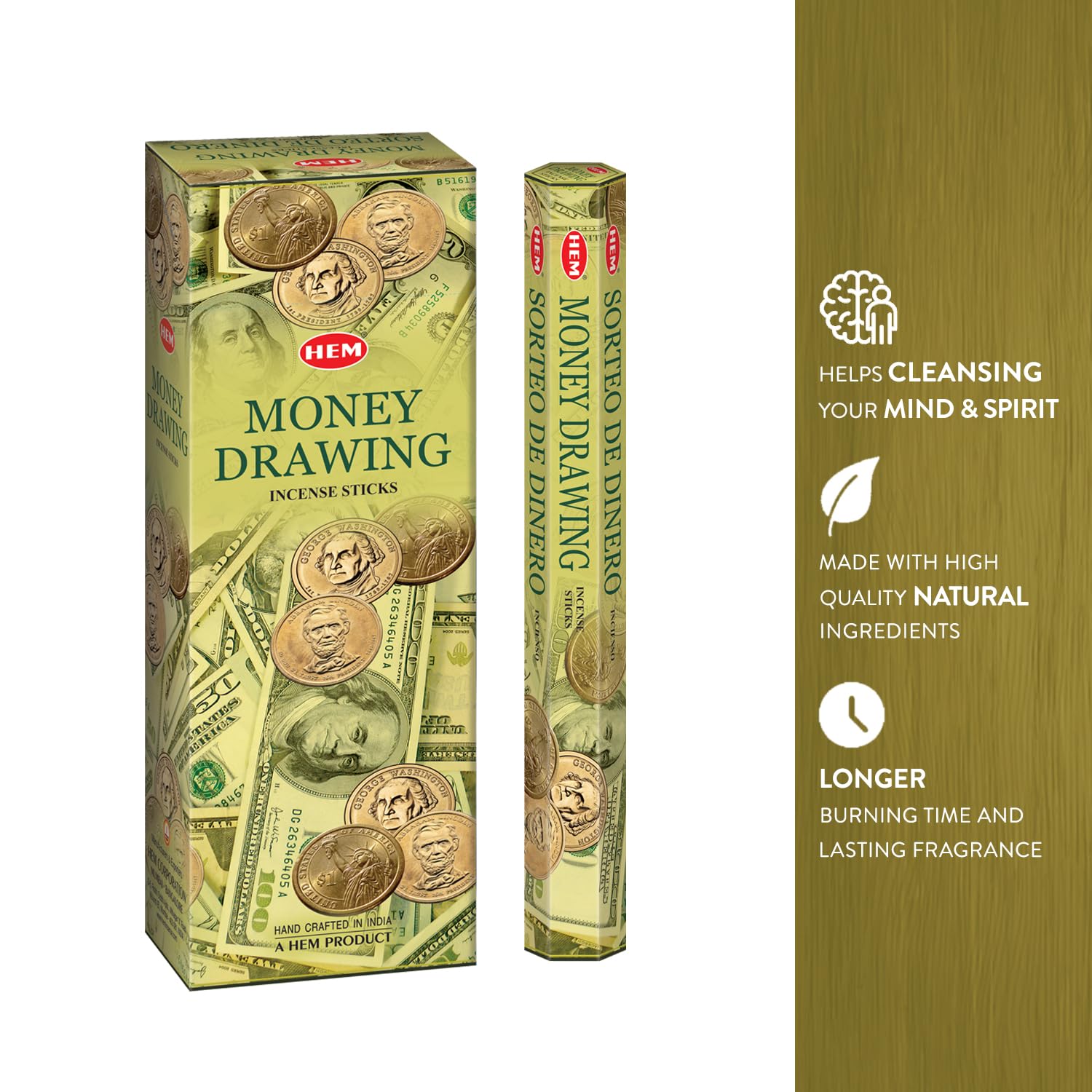 Amazon.co.jp: HEM Money Drawing お香スティック100本 (5 x 20本