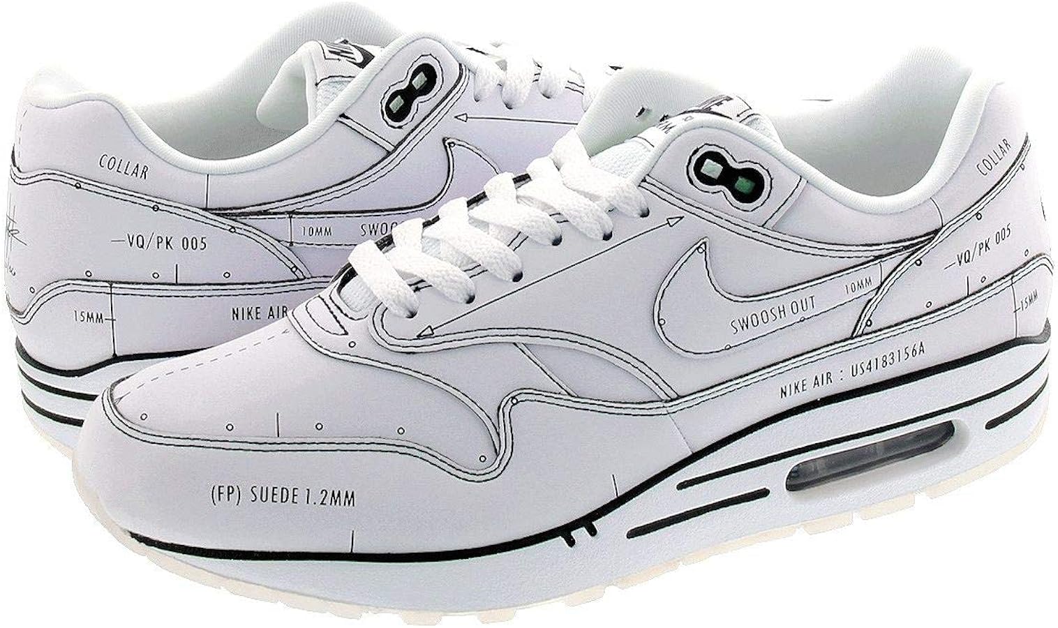 Amazon | [ナイキ] AIR MAX 1 SKETCH TO SHELF WHITE/WHITE/BLACK US9