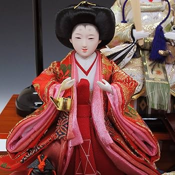 Amazon | K-118 親王ケース 雛人形 三人官女付 五人囃子付 オルゴール