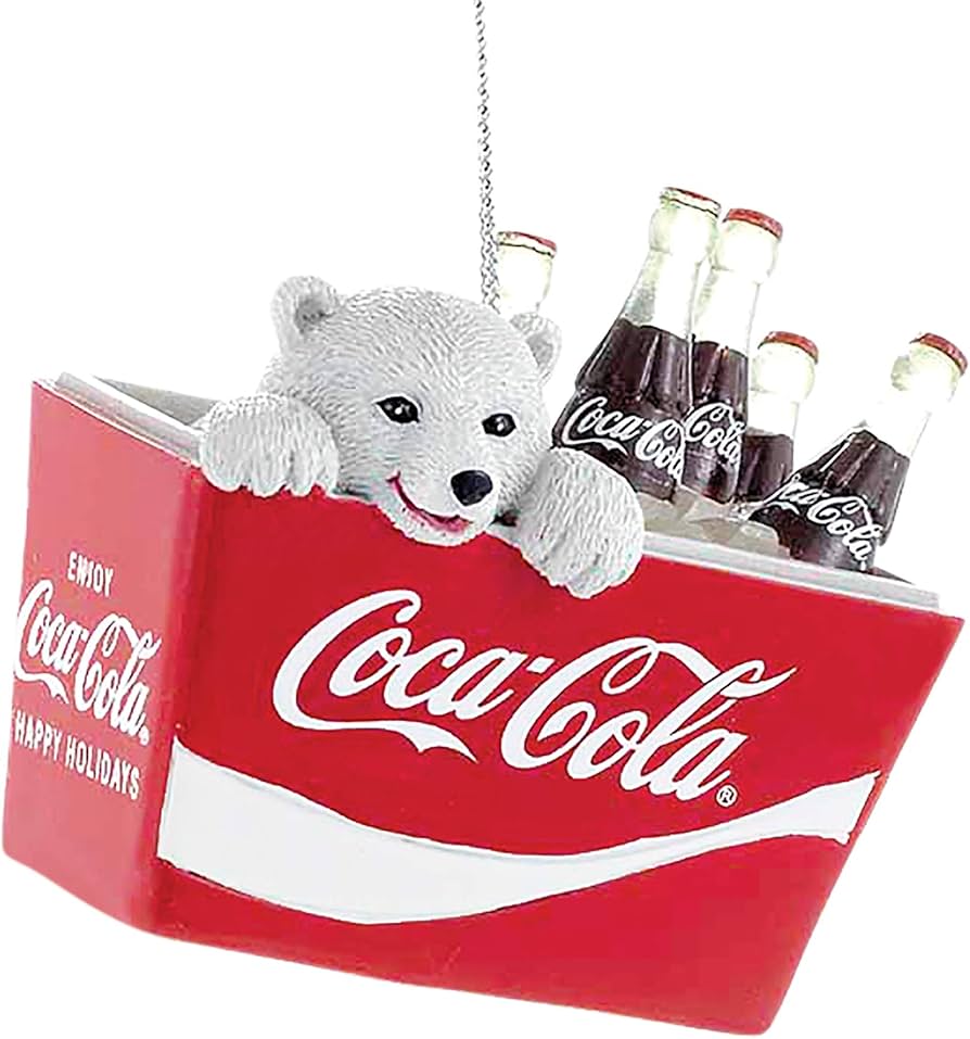 Amazon.com: Coca-Cola Kurt Adler Polar Bear Cub in Coke Cooler