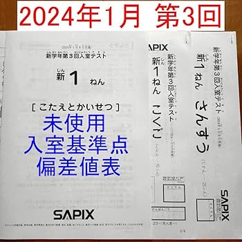 Amazon.co.jp: サピックス 新1年生 新小1 現年長生 2024年1月 新学年第