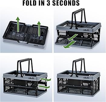 Amazon.com: ZHJINGYU plastic baskets with handles 20L,collapsible