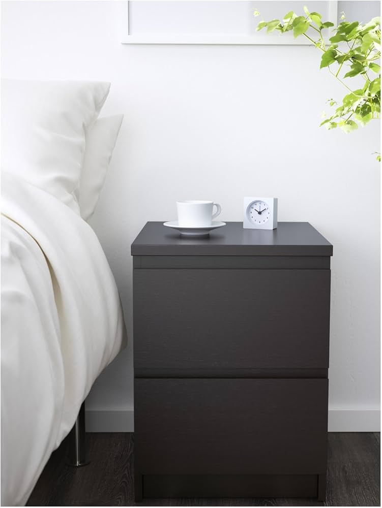 Amazon｜IKEA MALM - Chest of 2 drawers, black-brown - 40x55 cm