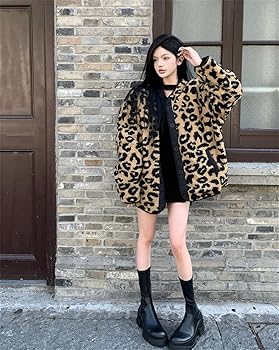 Amazon | [KSLAT] ボアコート 豹柄 ジャケット 長袖 フリース