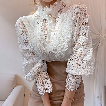 Amazon.com: Womens Summer Tops Trendy Lace Crochet Embroidery
