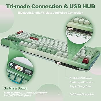 Amazon | KZZI Z98 ワイヤレスゲーミングキーボード OLED スマート