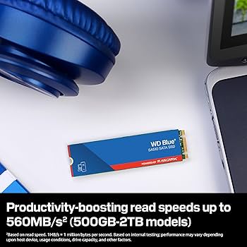 SSD 1TB Western Digital WD Blue SA510, SATA III, M.2 2280, Leitura