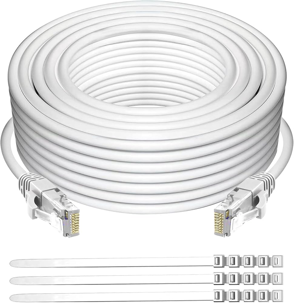 Amazon.com: Adoreen Cat 6 Ethernet Cable 300 Ft-White, Outdoor