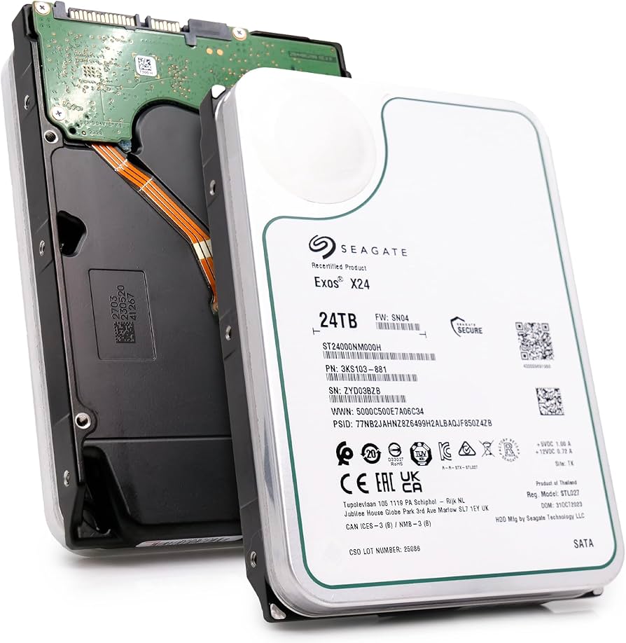 Amazon.com: Seagate Exos X24 24TB Enterprise Hard Drive HDD SATA
