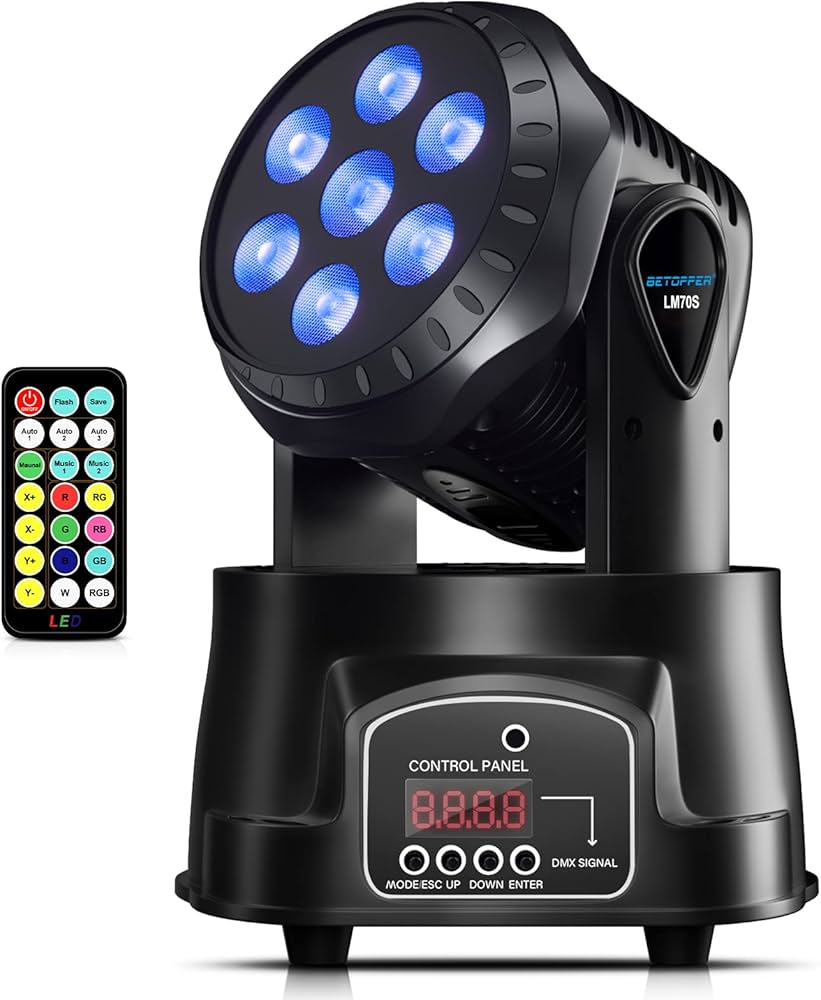 Amazon.co.jp: BETOPPER LEDムービングライト舞台照明7x8W RGBW DMX512