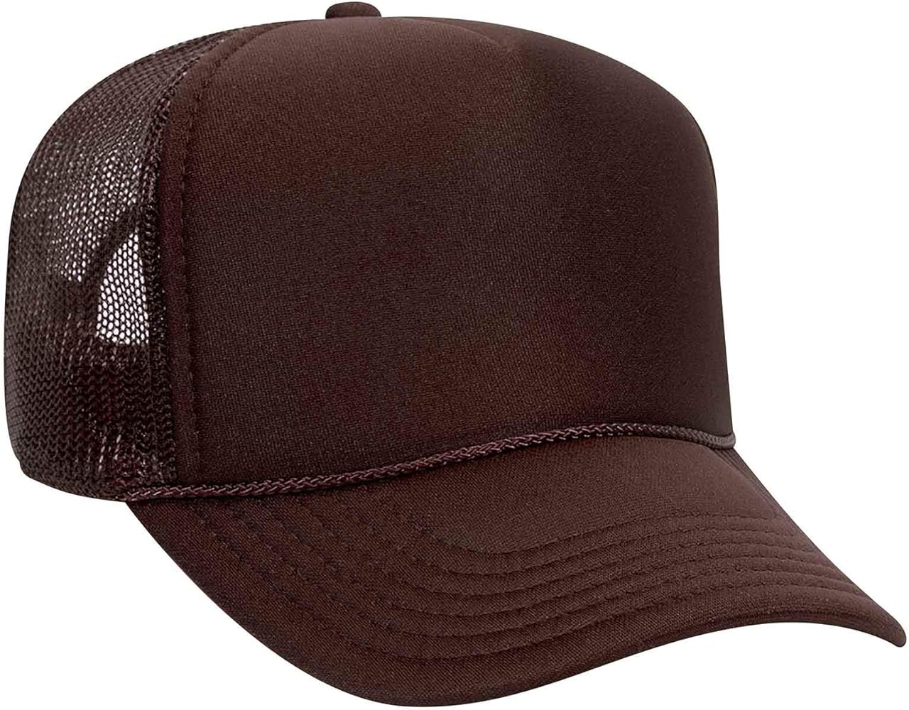 Otto Cap 5 Panel Mid Profile Mesh Back Trucker Hat Polyester Foam