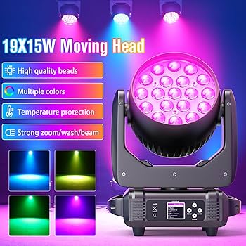 Amazon.com: Stage Moving Head Light 19x15W LED Zoom Beam Wash