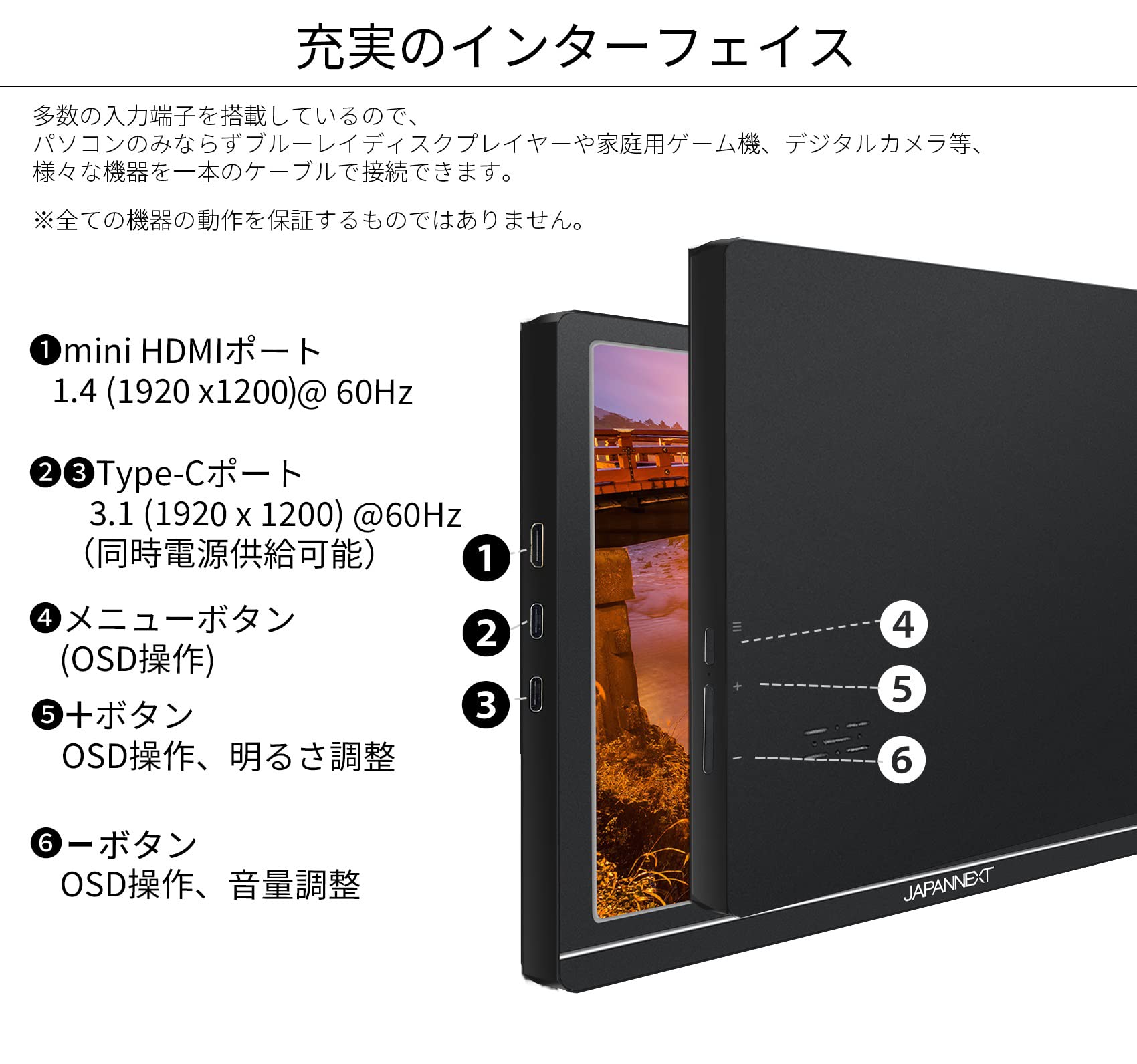Amazon.co.jp: JAPANNEXT 10.1インチ モバイルモニター IPS パネル