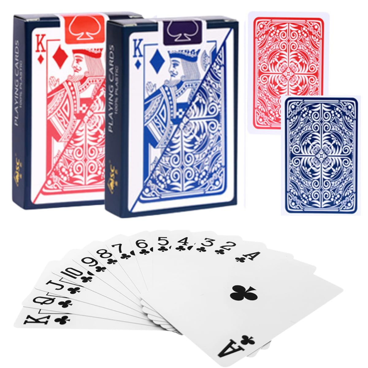 Amazon.co.jp: GlowTact トランプ プラスチック【2色・2個セット】防水