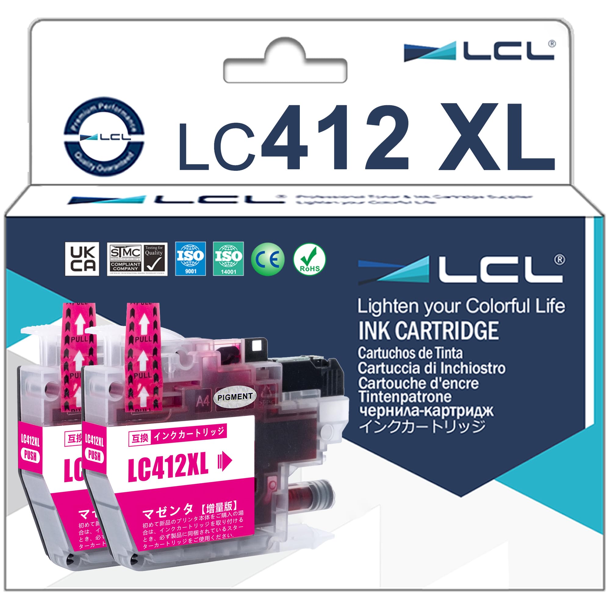 Amazon.co.jp: LCL Brother用 ブラザー用 LC412 LC412XL LC412XLM 顔料