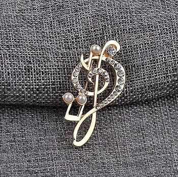 Amazon.co.jp: 1st market のブローチ音符ブローチピンパールライン