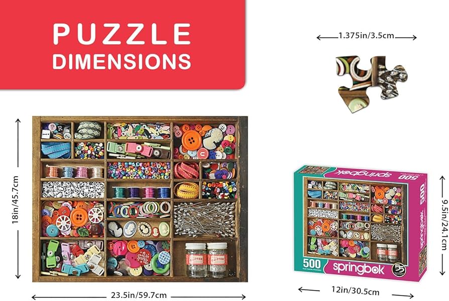 Amazon.co.jp: Springbok's 500ピース ジグソーパズル 裁縫箱 マルチ