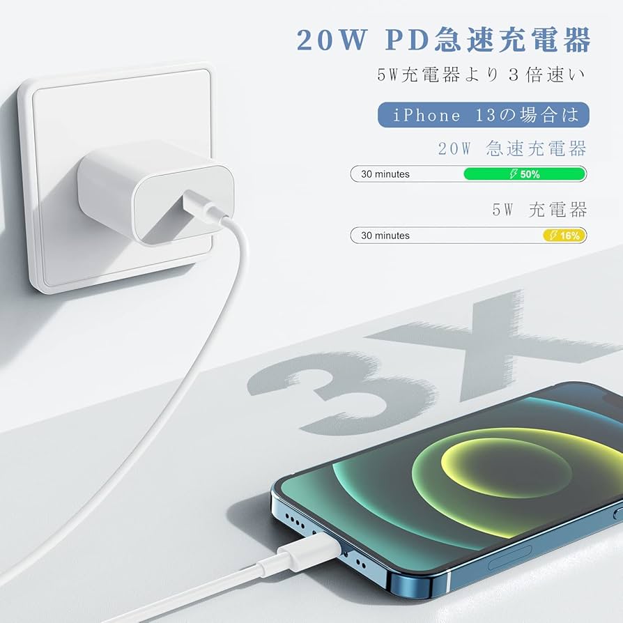 Amazon | iPhone 充電器 20W PD 急速充電 [MFi/PSE認証済み] USB C