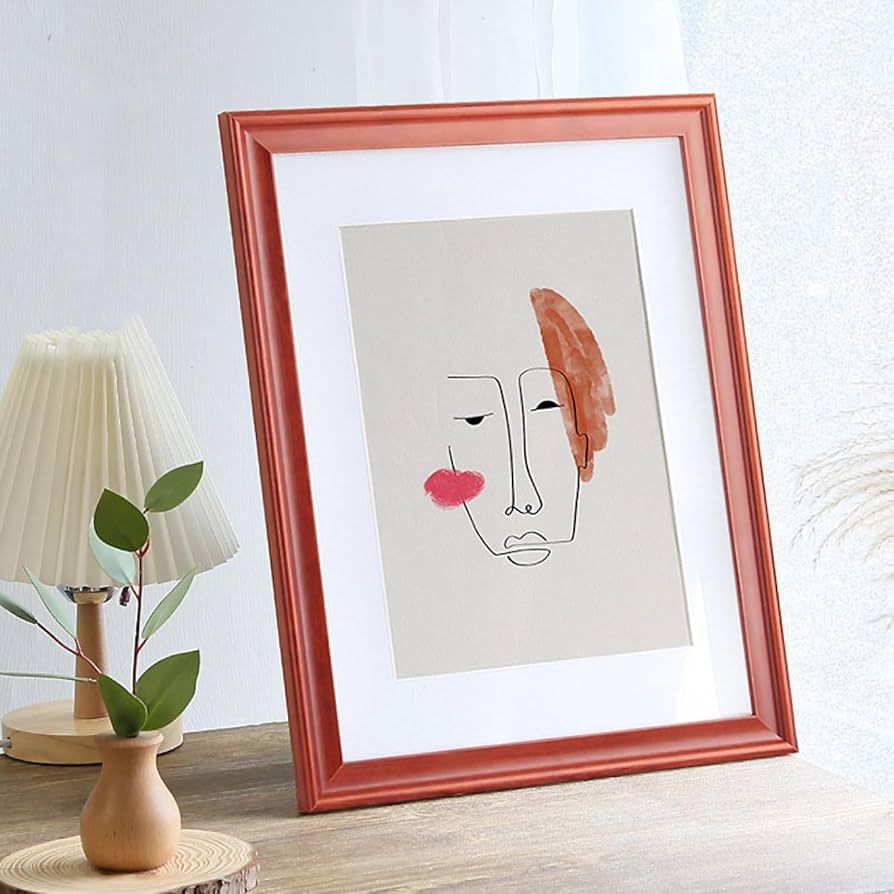 3名さま A4サイズ【似顔絵オーダー】木目調フレーム